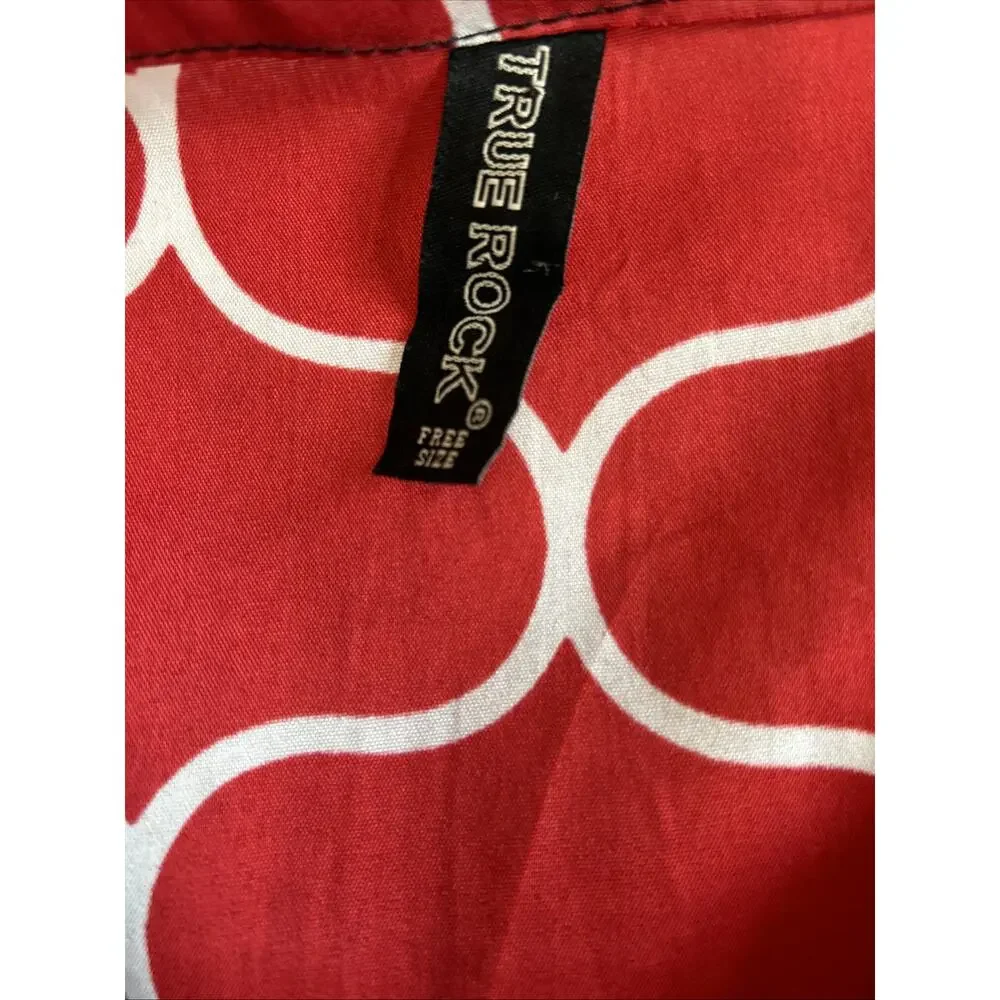 Women Kaftan red boho long coverup house coat Butterfly Dress Rock free XL